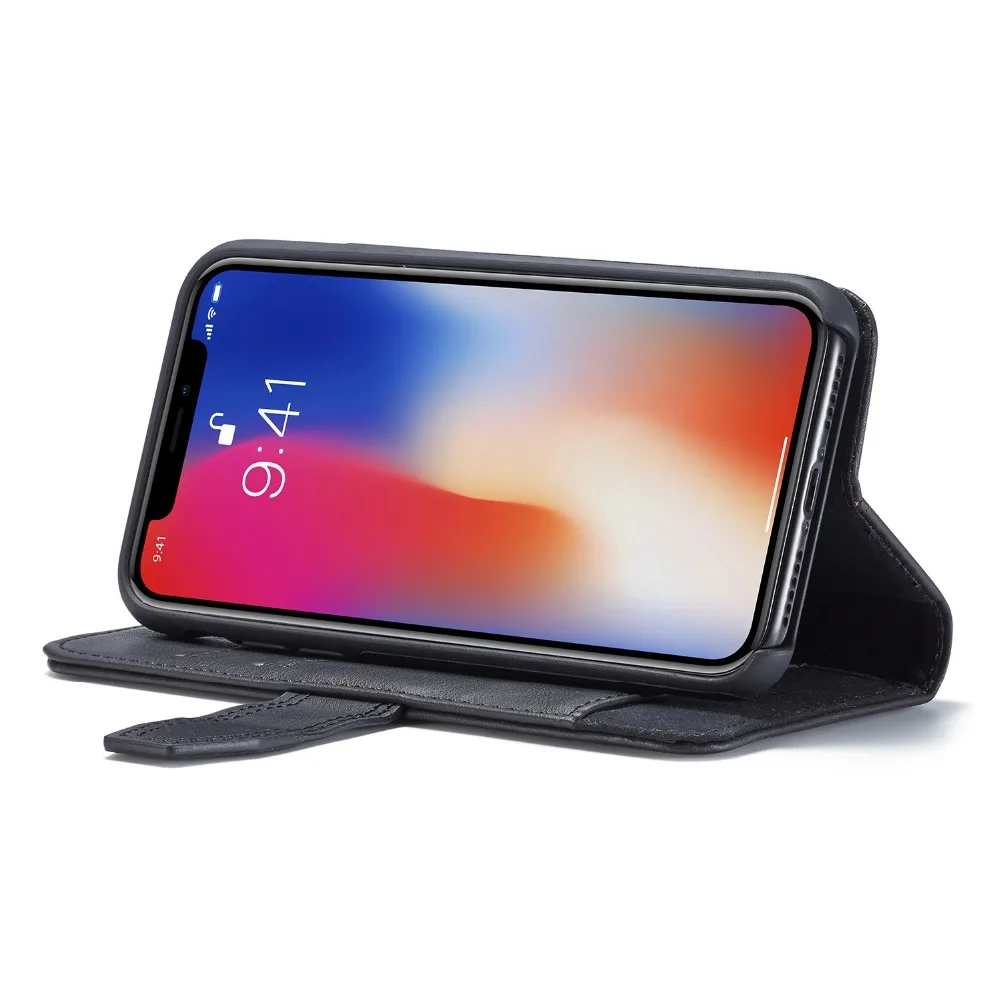 Съемный Многофункциональный магнитный чехол 2 в 1 для iPhone XS Max XR X кожаный бумажник