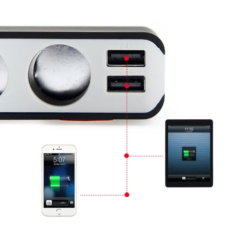 EUGIZMO 4 USB порта 3 Way автомобильный прикуриватель гнездо разветвитель зарядное