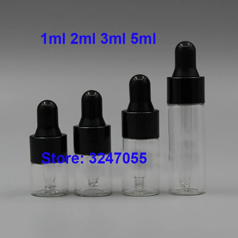 Прозрачная стеклянная Косметическая пипетка-реагент 1ml2ml3ml5ml 50/100/200 шт. пустая