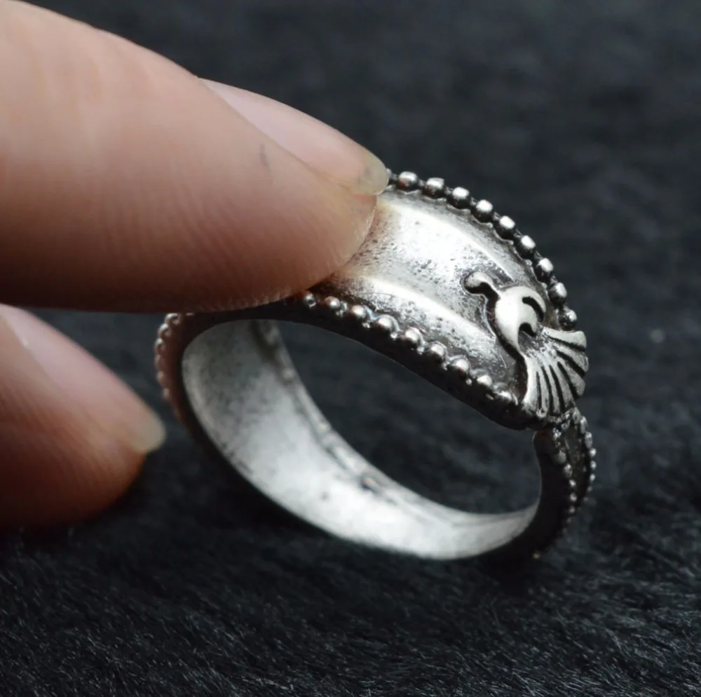 Винтажное серебряное кольцо с ложкой ручной работы регулируемое R 12 1 шт.|spoon rings|ring