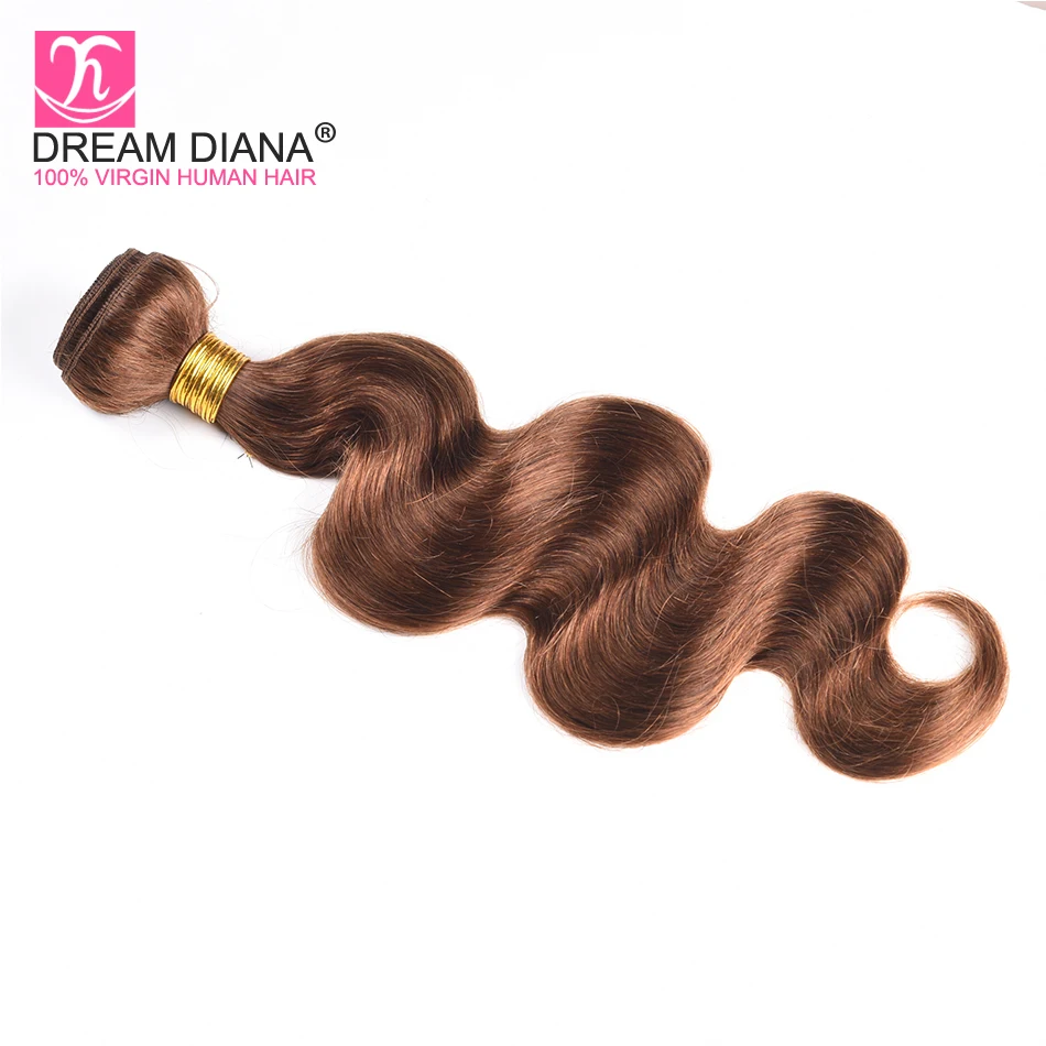 DreamDiana цвет 4 BodyWave коричневый вьетнамские волосы Связки Реми ткань предварительно