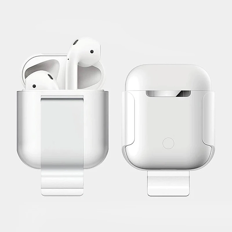 Силиконовый чехол с зажимом на талию для Apple Airpods i10 TWS Bluetooth наушники противоударный защитный чехол