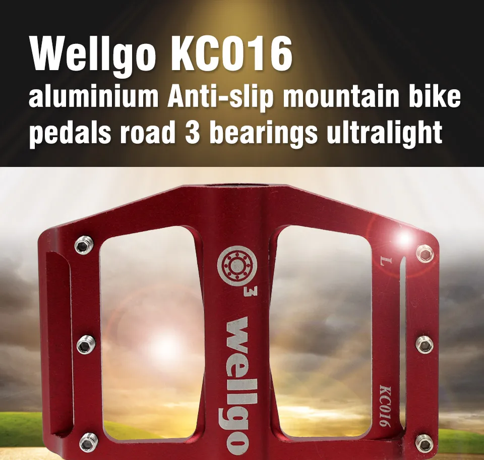 Велосипедные педали wellgo KC016 алюминиевые противоскользящие педали для горного велосипеда дорожные 3 подшипника сверхлегкие 254 г велосипедные детали для езды на велосипеде