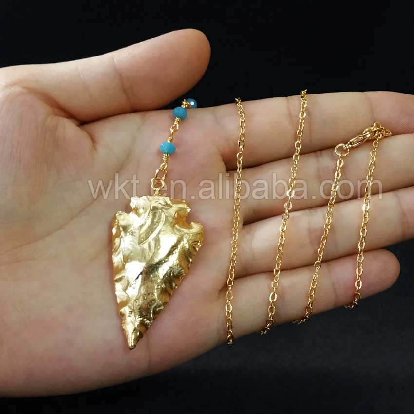 

WT-N677 Fashion Designs Stone Pendant natural stone pendant with full gold trim 22.5inch chain necklace theme necklace Jewelry