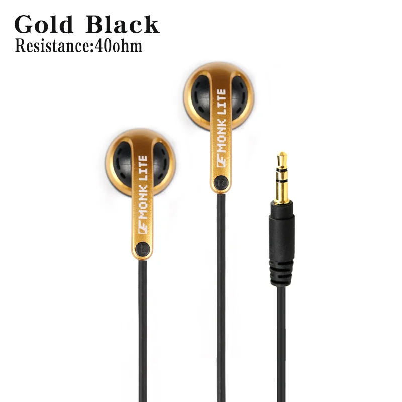Gold Black 40ohm Venture Electronics VE Monk Lite наушники Hifi для мобильного телефона - Цвет: Gold Black 40ohm