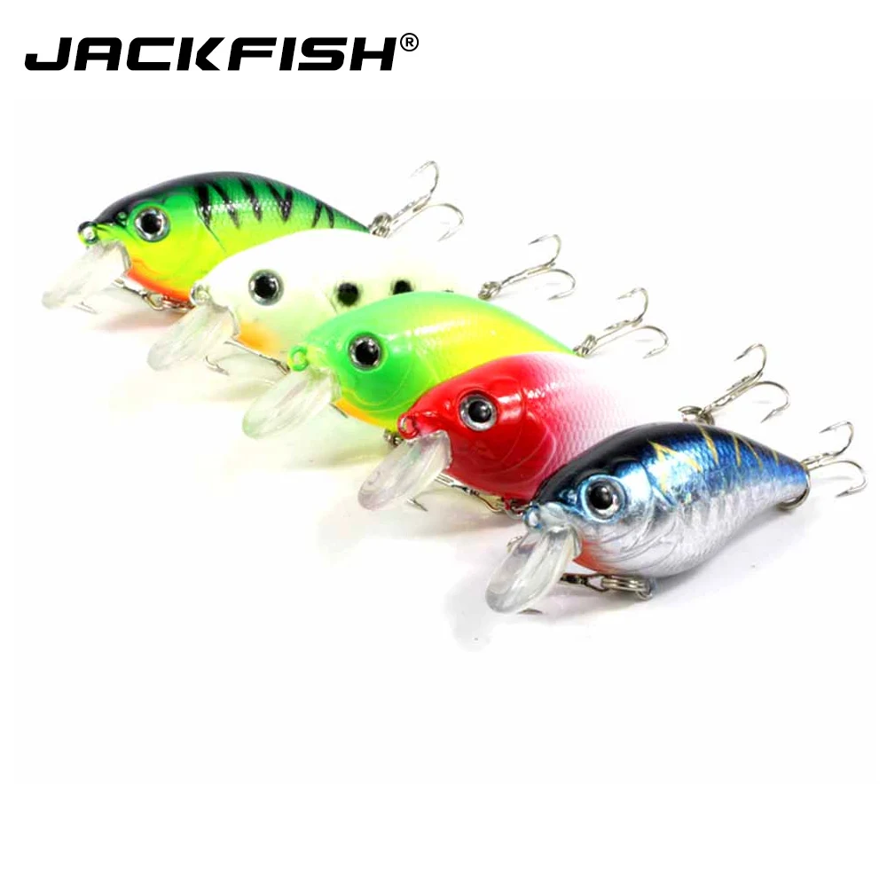 JACKFISH кренкбейт блесна рыболовная приманка 5 шт./компл. с коробкой светящаяся