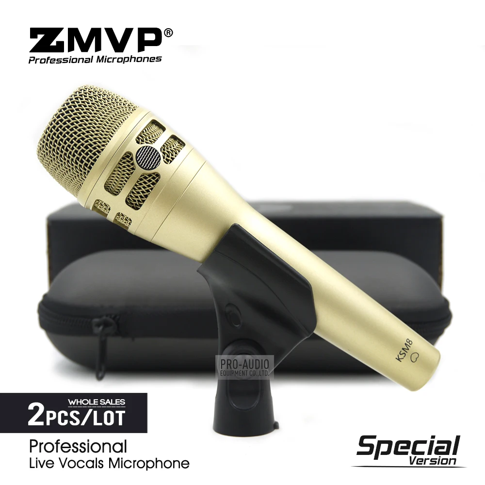 2pcs Special Edition KSM8C Professional Live Vocals Dynamic Wired Microphone Karaoke Microfone Super-Cardioid Podcast Mike Mic |
