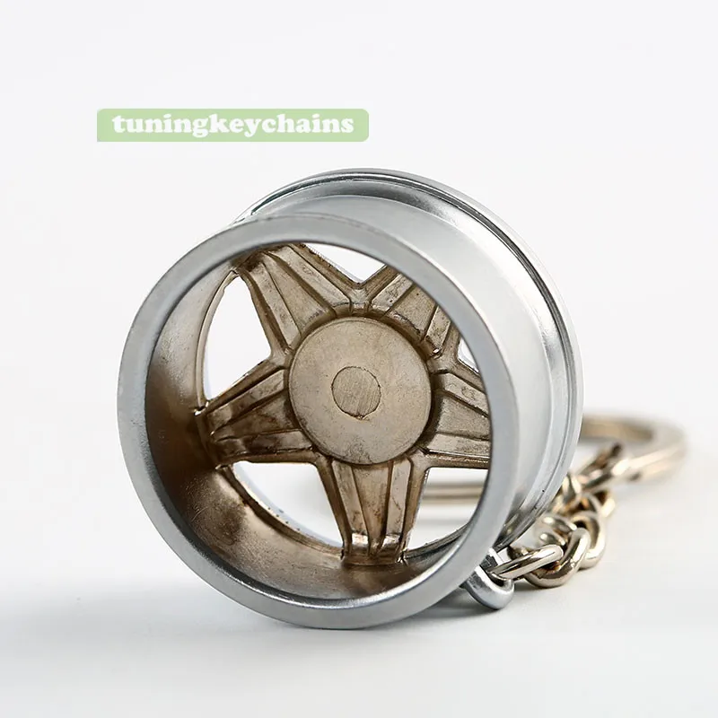 New Alloy Car Auto Sports Wheel Rim Mini Keychain Key Chain Keyring Pendent BOR Design A | Rings