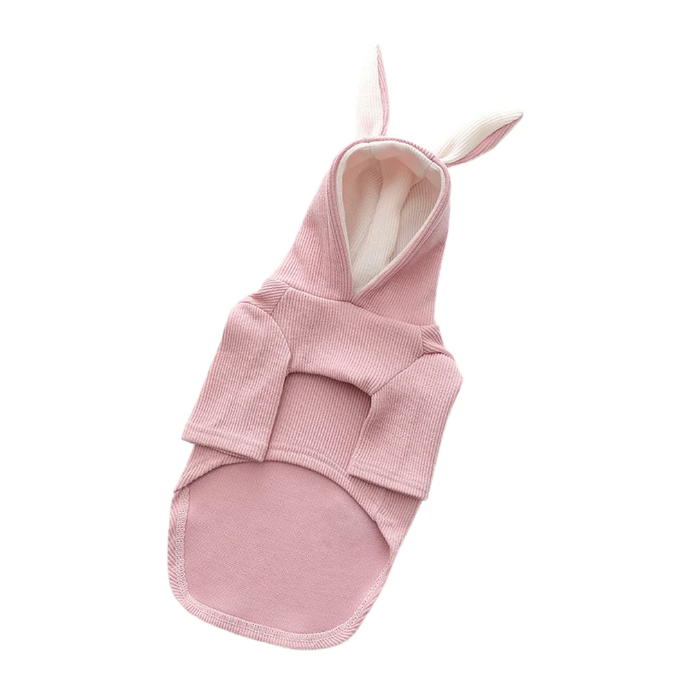 Pink Смешной кролик стиль костюм для кошек Хэллоуин Рождественская Одежда для собак Зимний комбинезон худи с котом Одежда для собак Жилет для животных XS-XXL - Цвет: Pink