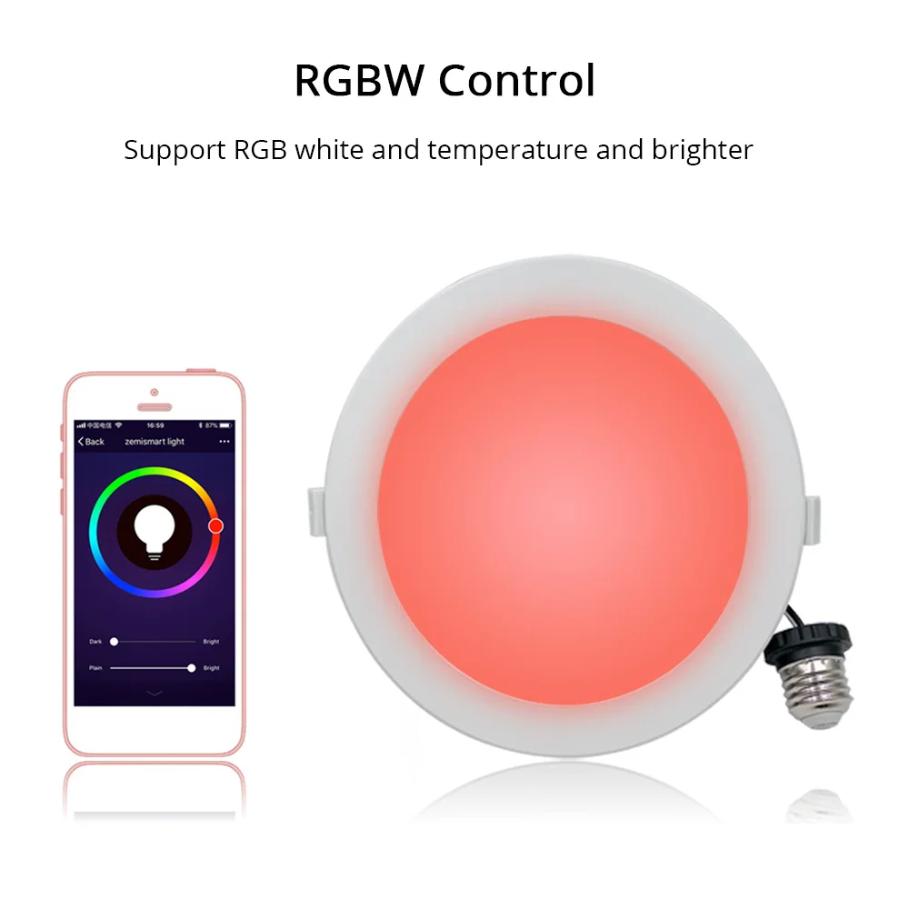 Zemismart США 6 дюймов 14 Вт WiFi RGBCW светодиодный вниз светильник Alexa Google Встраиваемая