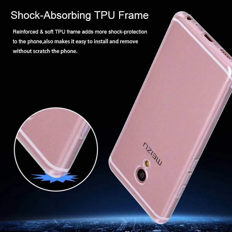 Ультратонкий Мягкий ТПУ чехол UPaitou для Meizu MX6 силиконовый прозрачный MX 6 простой и