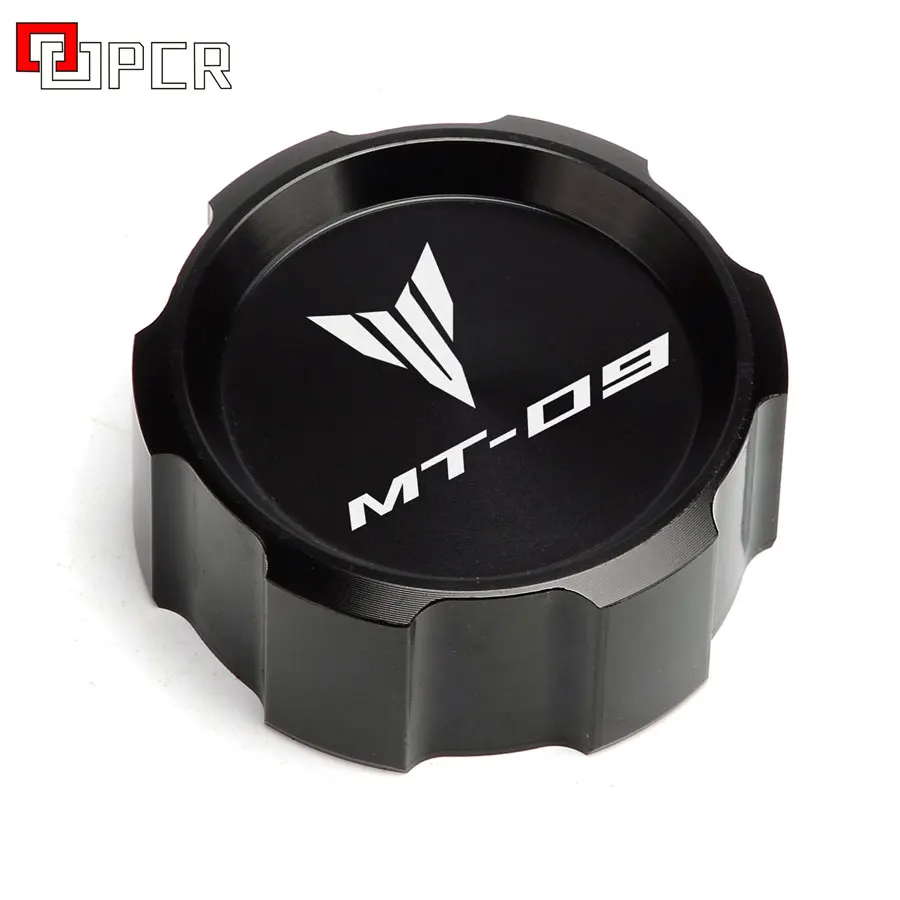 Для Yamaha mt 09 MT09 MT-09 FZ09 TRACER 900 CNC алюминиевая Передняя Задняя Тормозная жидкость Крышка Резервуара с логотипом - Цвет: rear black