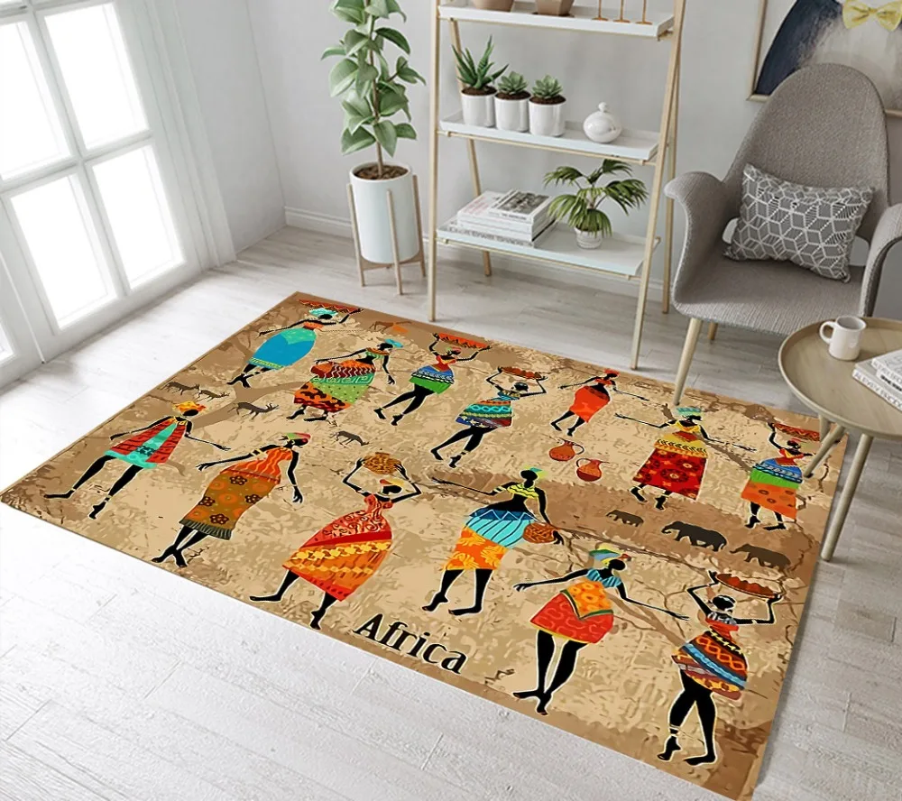 Африканские женщины и слоны коврики ковровые покрытия для детей Домашняя