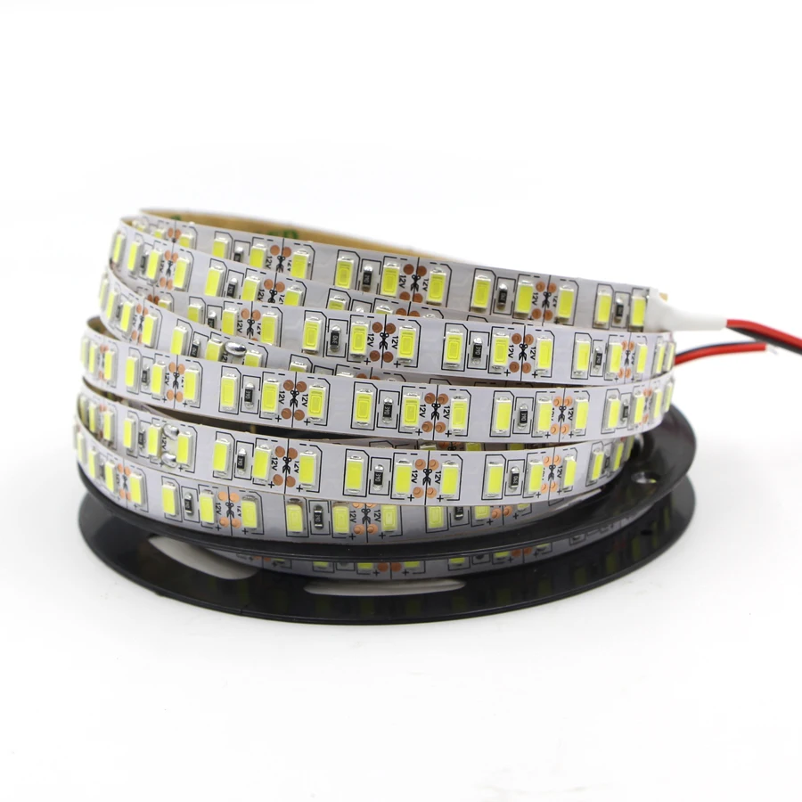 Супер яркая 120 светодиодов/м SMD 5630 5730 Светодиодная лента Гибкая 5 м 300 DC 12 В