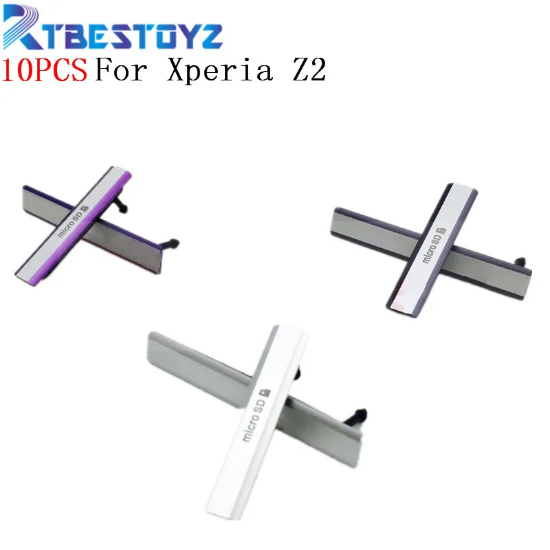 

10PCS/Lot Original New For Micro SD USB Sim Card Slot Port Cover For Sony Xperia Z2 D6502 White/Black/Purple