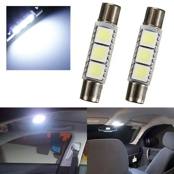 2 шт. Festoon Dome T6.3 31 мм 3 SMD 5050 Светодиодная лампа 3smd автомобильные зеркальные лампы