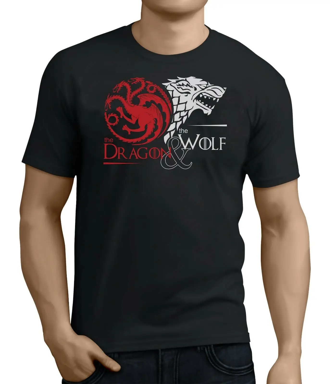 The Dragon &amp Wolf Игра престолов Сезон 8 футболка для мужчин s унисекс новейшие футболки