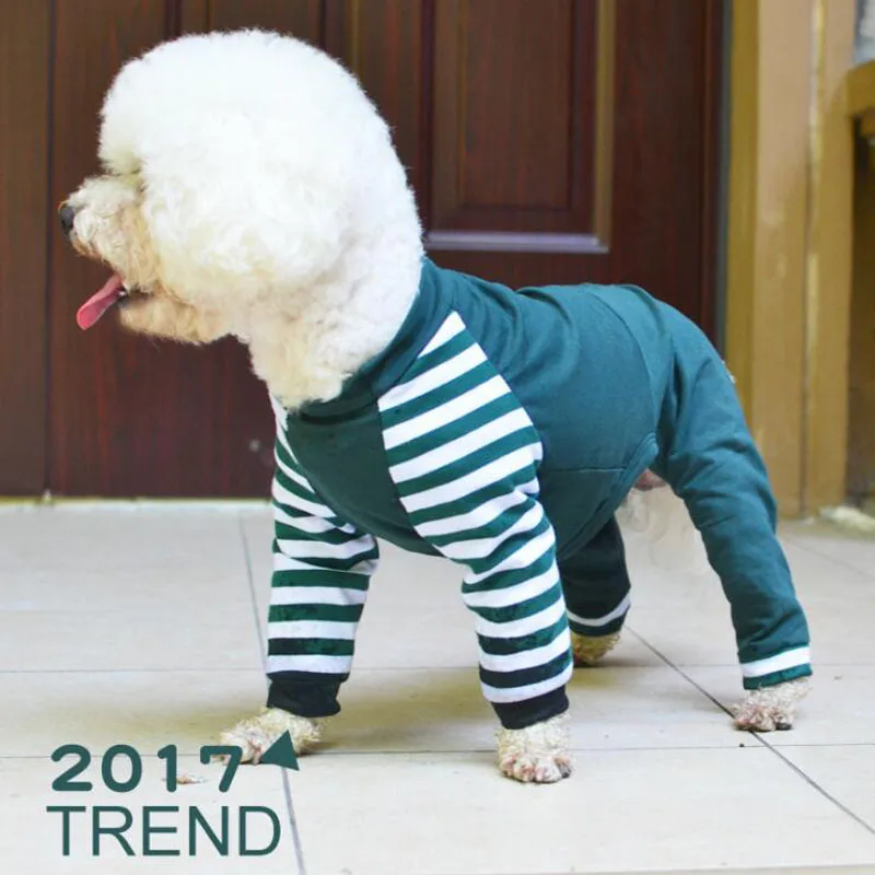 Мягкая Хлопковая пижама для маленьких собак полосатая одежда кошек зимний
