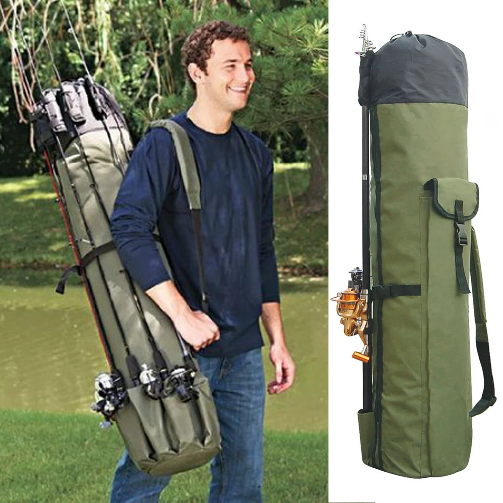 

Portable Multifunction Nylon Fishing Bag Carrier Canvas Fishing Rod Bag Case