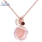 Цепочка-Подвеска женская из серебра 925 пробы с цветком розы, LMNI025