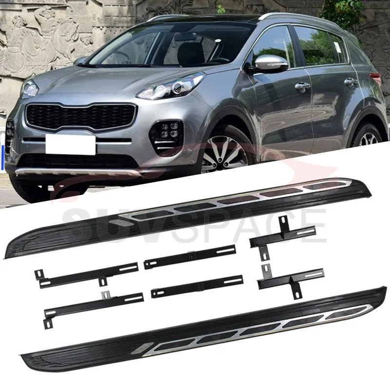 

Aluminum New Style Side Step Fit for KIA Sportage 2016 2017 2018 Running Board Nerf Bar