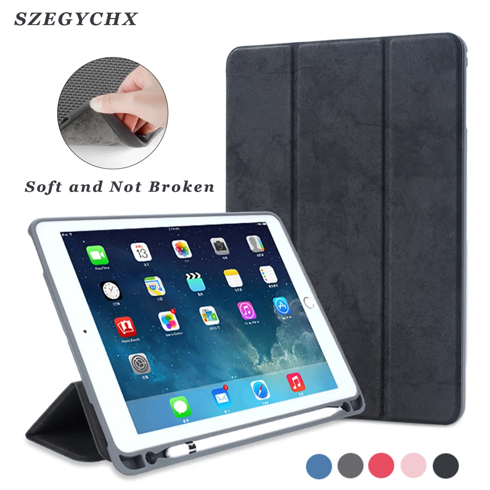 Чехол подставка с держателем для карандашей нового iPad 9 7 дюйма 2017 2018 A1822 A1823 A1893 A1954