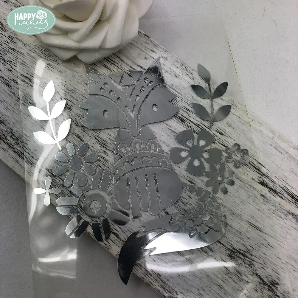 1 шт. нашивки из серебряной фольги с лисьим цветком|flower iron on|flower on patchesiron patches |