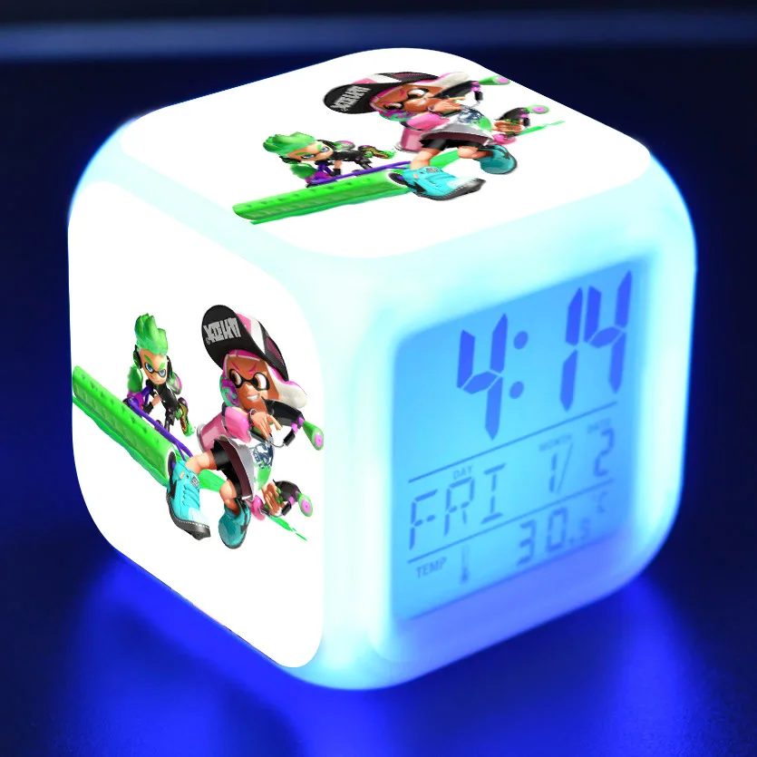 14 Splatoon мультяшный будильник детские игрушки Led reloj будильник, цифровой Электронные часы с будильником Пробуждение свет стол reveil wekker - Цвет: 14