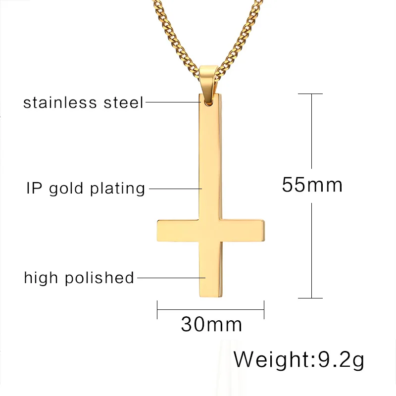 Модный перевёрнутый крест из нержавеющей стали ожерелье с подвеской Люцифера
