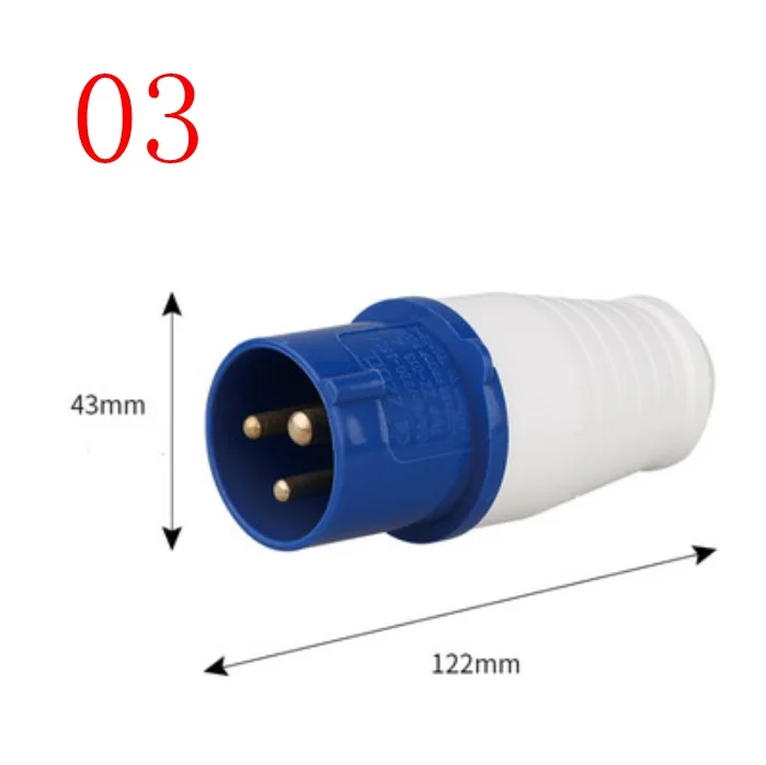 Розетки и гнезда для промышленных площадок Blue Range AC220V-250V 16 A 3 Pin IP44 2P + E |