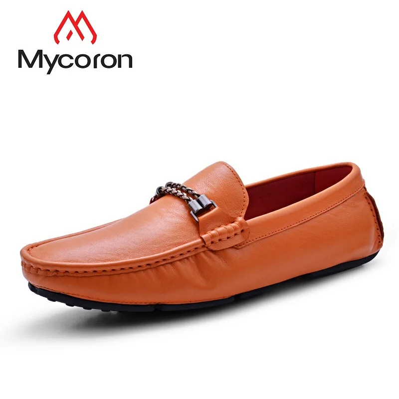 MYCORON новый для мужчин кожаные туфли Лоферы женщин Мужская обувь Элитный бренд