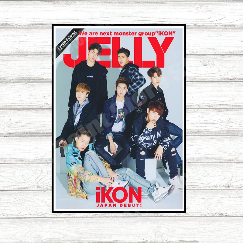 KPOP IKONIGHT корейские мужские бумажные плакаты с покрытием ремешком постеры