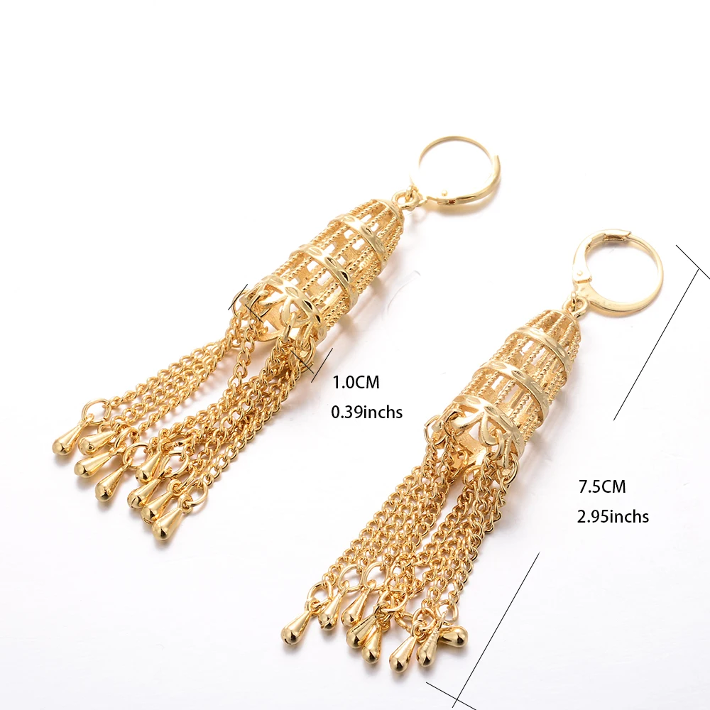 WANDO индийские Ближний Восток золотые птичьи клетки Эффектные серьги длинные