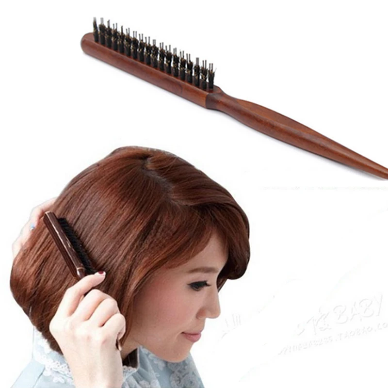 Adomaner искусственная деревянная ручка пушистая расческа парикмахерский