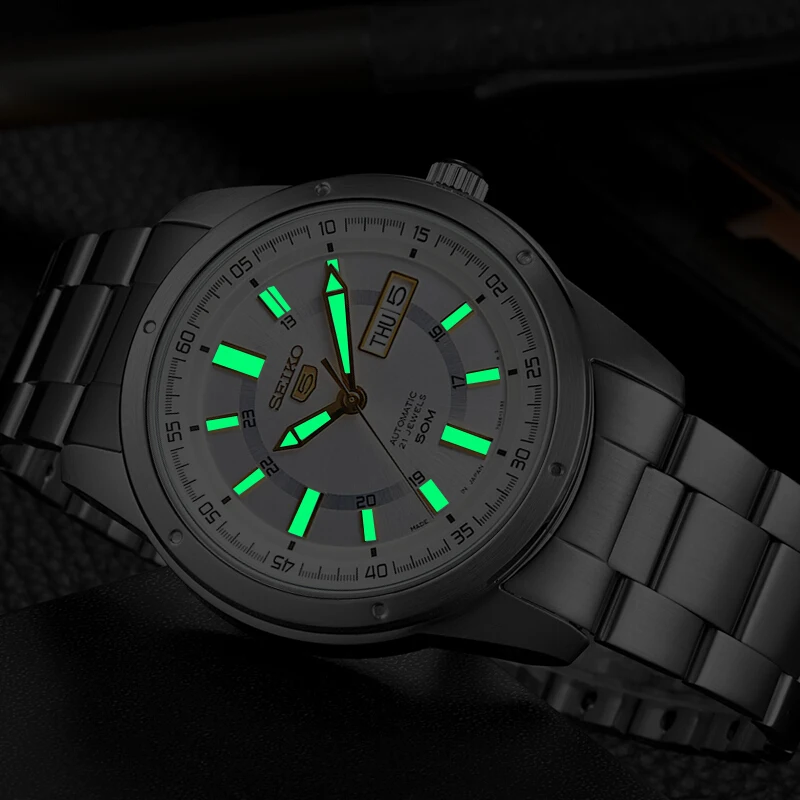 Английский календарь Seiko 5 автоматические механические мужские часы светящиеся