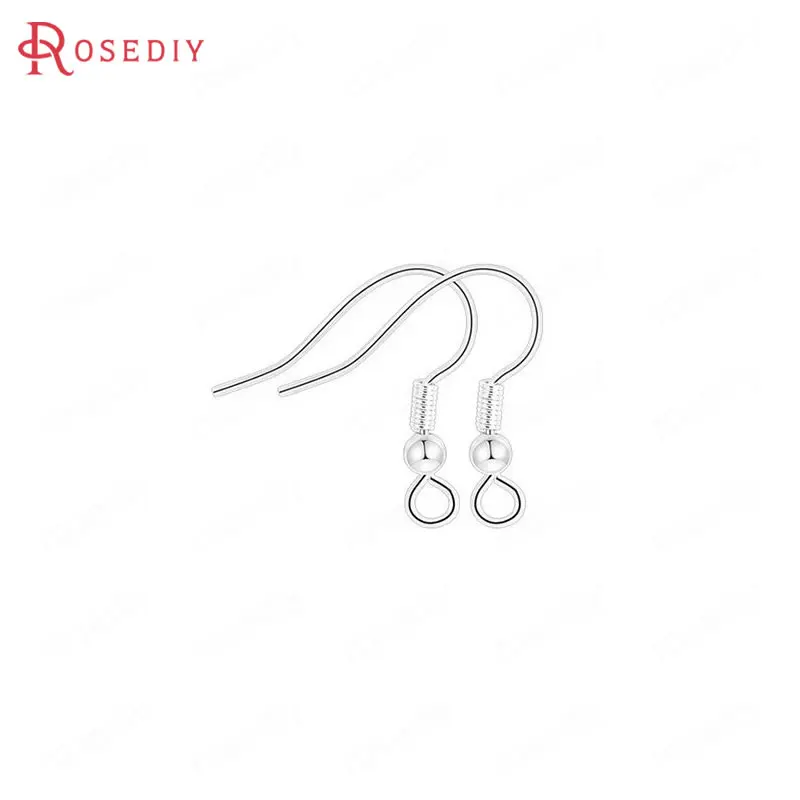 Латунные серьги Крючки с бусинами и пружиной 12 шт. 15 х18 мм|earring hooks|gold plated earring hooksbrass