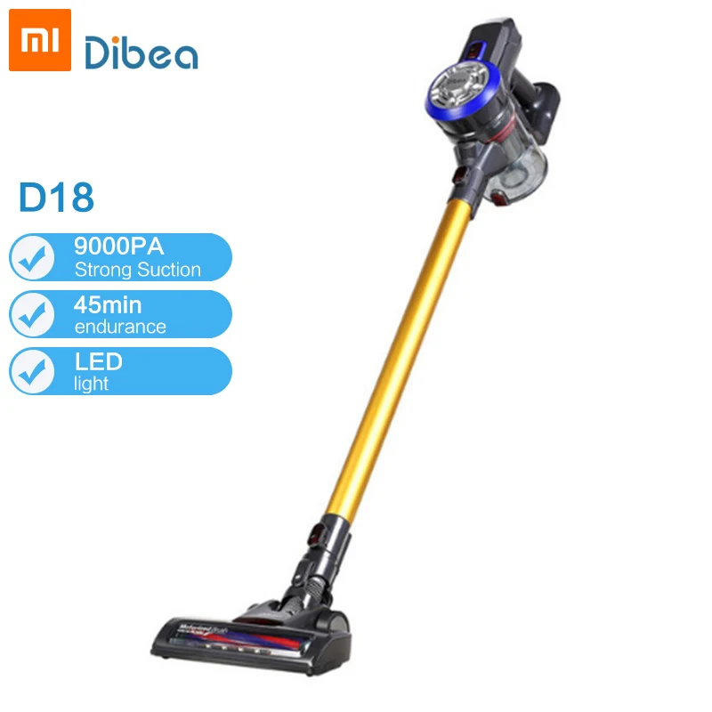 2019 Dibea D18 переносной 2 в 1 портативный беспроводной пылесос циклонный фильтр 8500 Pa