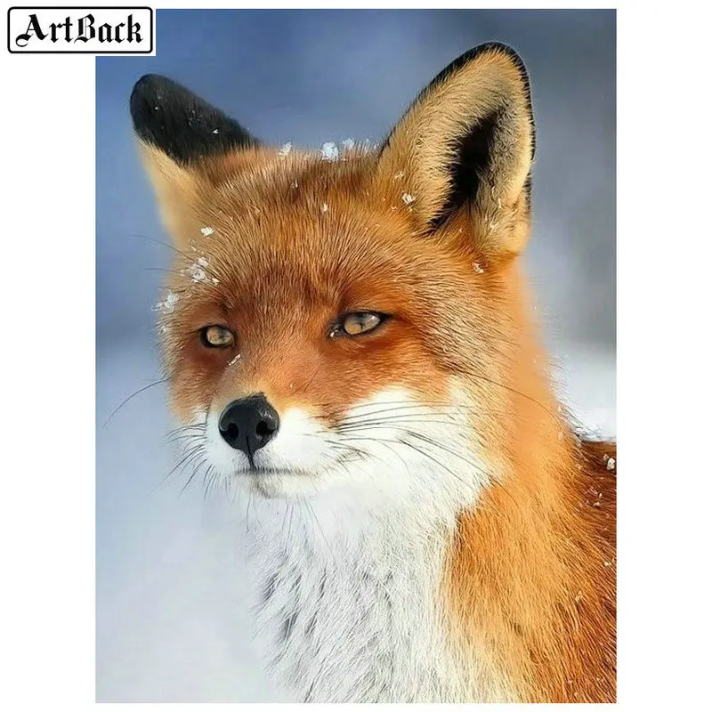 

5d diamond painting fox animal pattern full square drill diamond embroidery kit 3d diamond mosaic wall sticker