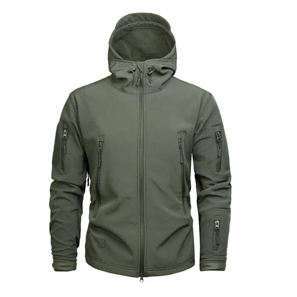 Mege брендовая одежда для мужчин военная куртка армии США Тактический Sharkskin Softshell Осень Зима Верхняя одежда камуфляжная куртка и пальто - Цвет: OD