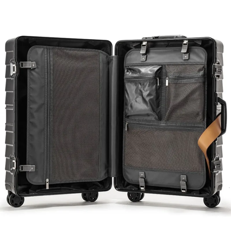 

PC Business Rolling Luggage Bags Aluminum Frame Alloy Spinner Wheels Airplane Suitcase Bag Carry Travel Trolley 20" 24" 28 Inch