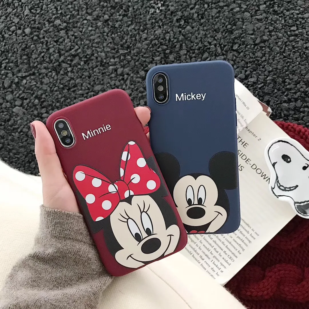 Mickey Minnie Couple 3D doll TOY Story phone case cover for iphone 7 8 6 S Plus X XS MAX XR super Cute sleep fundas Cqoue |