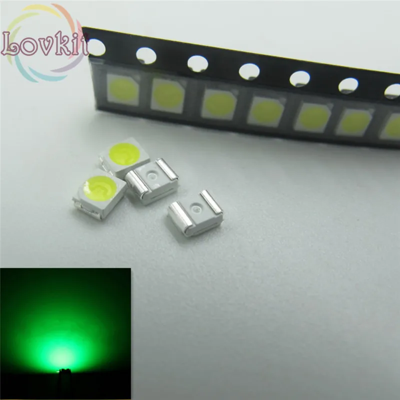 1000 шт. зеленый светодиод 1210 3528 PLCC 2 SMD светодиоды 3 0 V 520 530nm SMD/SMT чип лампы бисер