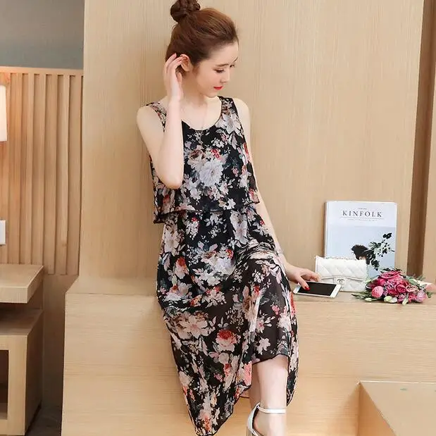 Floral Printed Chiffon Maternity Nursing Sundress Summer Boho Beach Long Breastfeeding Dress Clothes for Pregnant Women DW843 | Мать и