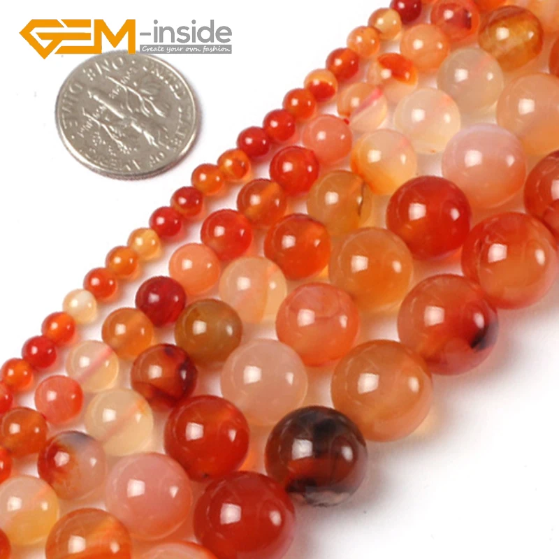 

6MM-16MM Natural Red ( Agates) Carnelian Beads Stone Loose Bead For Bracelet Making Strand 15" Gem-inside Bulk Fashion DIY !