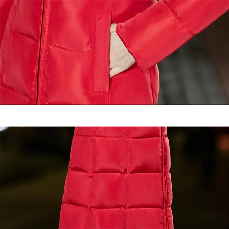 Зимняя женская верхняя одежда 2018 модная новинка средней длины тонкий женский