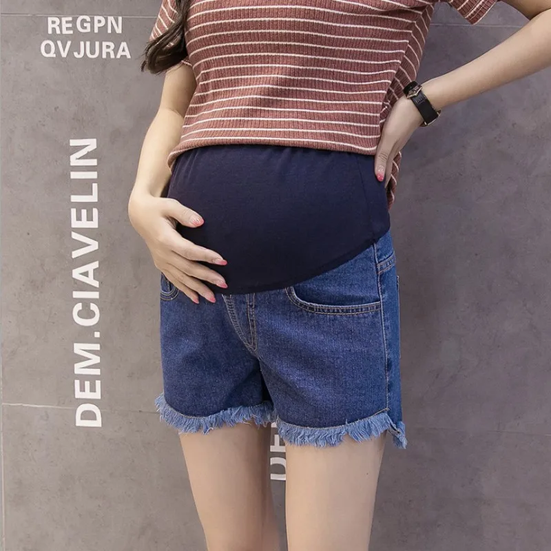 Джинсовые шорты для беременных Тонкие штаны большого размера с эластичным