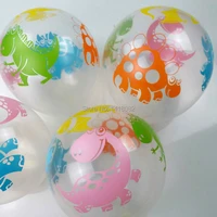 25pcs 12 2 5g dinosaur transparent ballon printed dinosaur latex balloons kids birthday party wedding globos free hipping