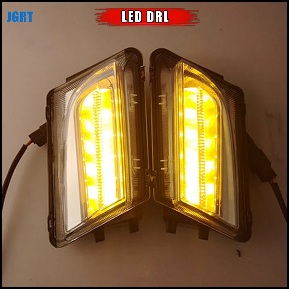 

2PCS White LED Daytime Running Light For Cadillac ATS/ATSL 2014-2019 With Yellow Turn Signal Lamp Function Car DRL Fog Lamp
