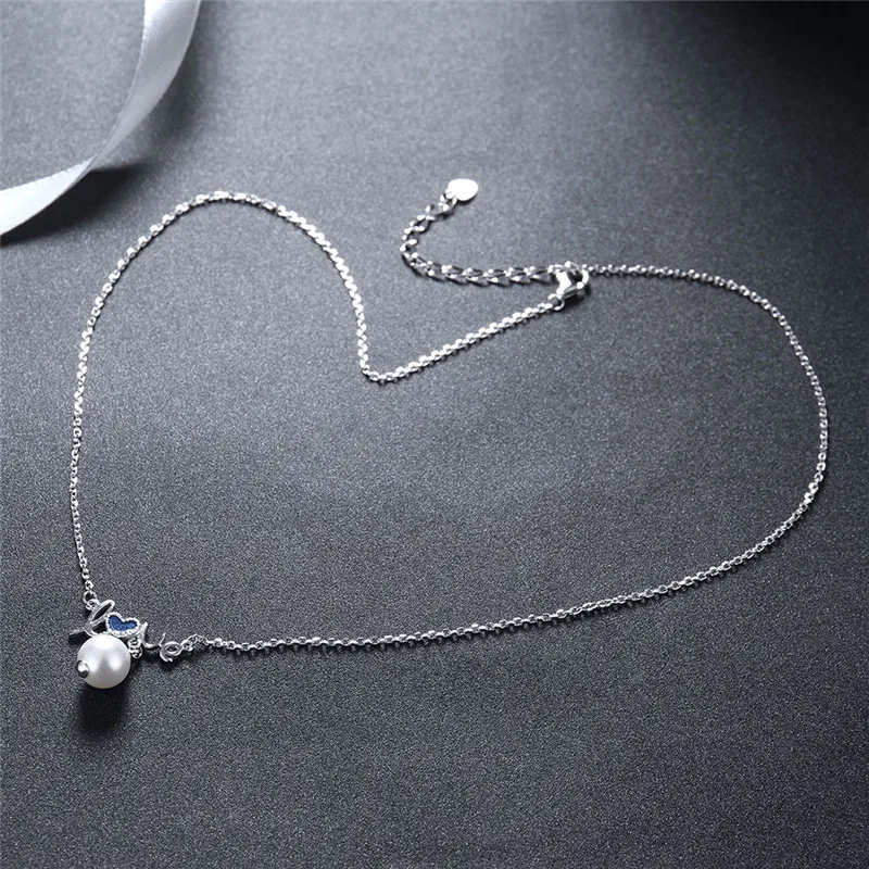 925 стерлингового серебра любовное письмо синий масло капельного Сердце В виде