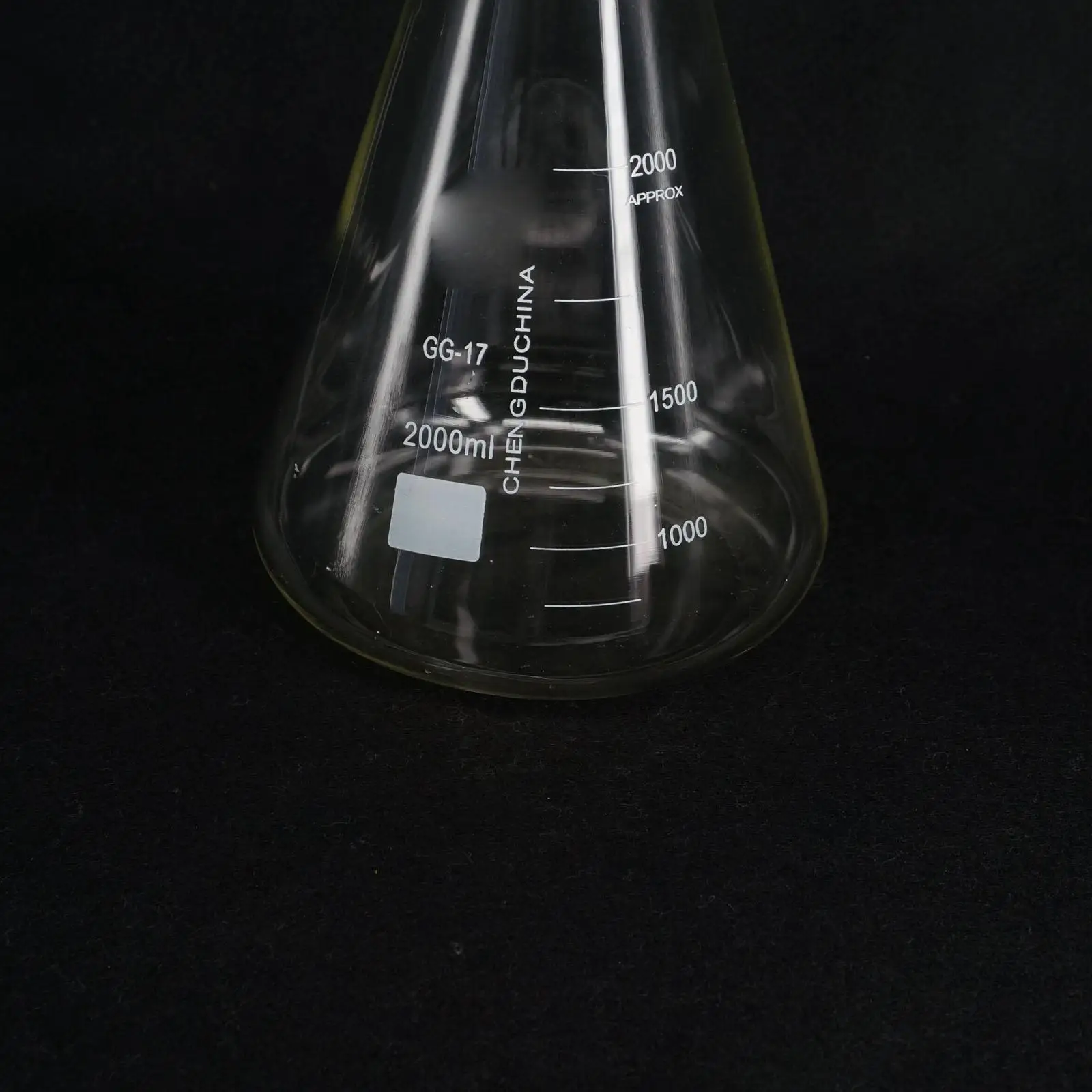 Стеклянная коническая Erlenmeyer 2000 мл узкая Крышка для рта фляжка лабораторная